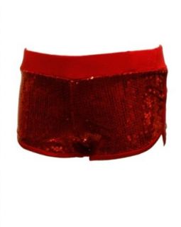Ladies Red Shiny Sequin Shorts Adult Exotic Boxer Shorts Clothing