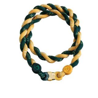 Phiten Custom Tornado Necklace   Gold with Forest Green 22" Finished Length: Jewelry Products: Jewelry