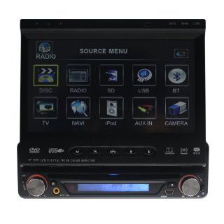 Tyso 7" In Dash Car DVD Player GPS With Digital TV+Motorized Touch Screen/GPS Bluetooth IPod Function/DVD/CD/RDS Supported 2403GD : In Dash Vehicle Gps Units : Car Electronics