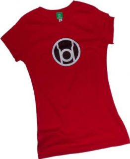 Red Lantern Logo    Green Lantern Crop Sleeve Fitted Juniors T Shirt: Clothing
