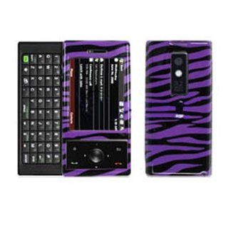 Hard Plastic Snap on Cover Fits HTC Touch Pro (CDMA) XV6850 Purple/Black Zebra (Rubberized) Verizon: Cell Phones & Accessories
