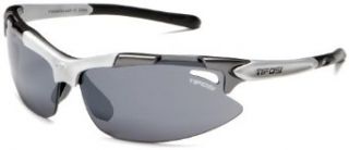 TIFOSI Pave Series Sunglasses, Gunmetal Frame, Smoke / AC Red / Clear Lens (T I426): Clothing