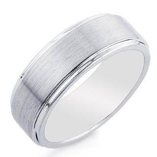 Men's Tungsten 8mm Round Comfort Fit Wedding Ring Size 11: Bands: Jewelry