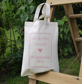personalised 'mr and mrs' anniversary bag by andrea fay's