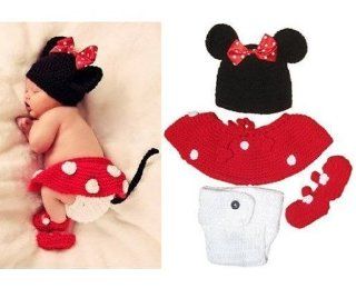 GOYESTORE (TM) 4pcs Infant Girl Baby Hat+Skirt+Pants+Shoes Crochet Knit Prop Outfit Clothes: Health & Personal Care