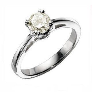 .36ct Yellow Diamond Solitaire Engagement Ring 14k Gold: Jewelry