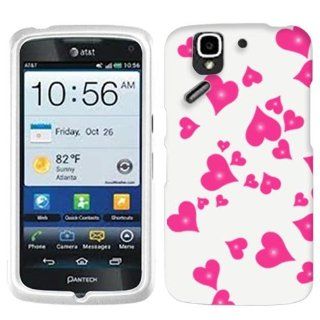 Pantech Flex Raining Hearts on White Cover Case: Cell Phones & Accessories