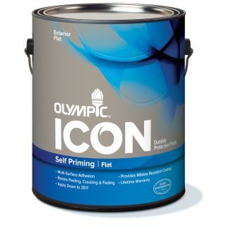 Olympic 116 fl oz Exterior Flat White Latex Base Paint with Mildew Resistant Finish