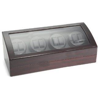 Diplomat 31 428 Gothica Ebony Wood Finish with Black Leather Interior Eight Watch Winder: Watches