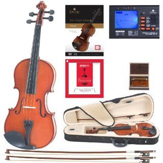 Cecilio CVN 100 Solidwood Student Violin with D'Addario Prelude Strings, Size 1/16: Musical Instruments