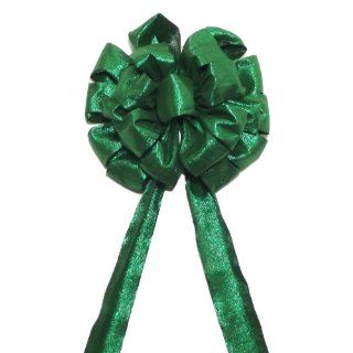 Berwick Christmas Tree Top Bow, Green Metallic, 12" Diameter with 36" Ribbon Tails, 2 1/4" Wired Edge Ribbon, 21 Loop Bow : Green Bows For Tree : Everything Else