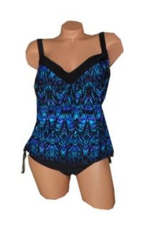 Delta Burke Swimwear Watercolor Splash Tankini Style Swimsuit (16W) at  Womens Clothing store