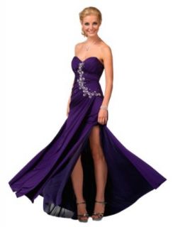 Clarisse Jewel Accented Strapless Stretch Jersey Prom Dress 1556, Purple, 8 at  Womens Clothing store