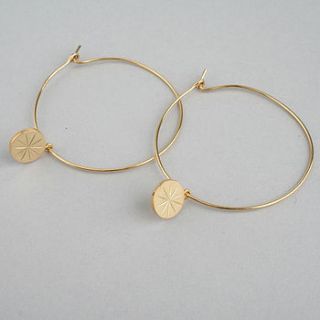 gold star coin hoop earrings by lindsay pearson