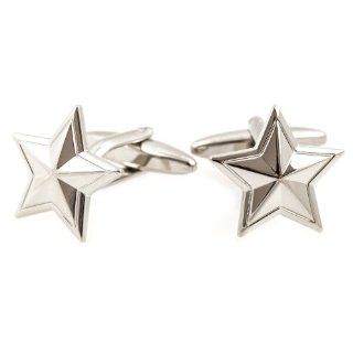 Colonial Silver Star Cufflinks Cuff Links Jewelry