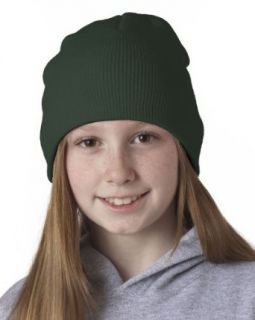 UltraClub Knit Beanie Cap, Forest Green, One Size: Clothing