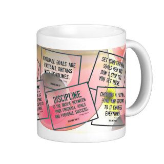 Football Coffee Mug with Quotes in Geometric Pinks