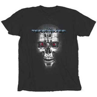 Terminator Endoskeleton Face Washed Black T shirt Tee Clothing