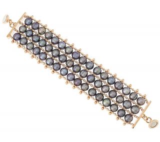 Honora Cultured Pearl 8.5mm Average Triple Row Bronze Bracelet —