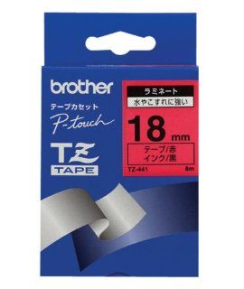 Brother 3/4 Inch x 26.2 Feet Black on Red for P Touch (TZ441)