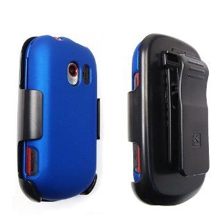 3 in 1 Combo Kit Snap On Cover, Holster and Screen Guard Package for LG Extravert (VN271)   Blue/Black: Cell Phones & Accessories