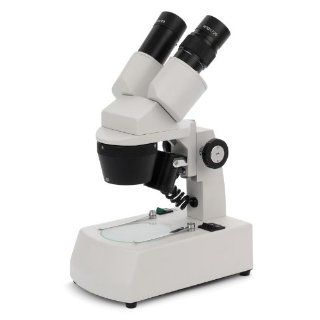National Optical 453TBL 10 LED Stereo Microscope with Fixed Head, 10x Eyepiece, 2x and 4x Objective, Cordless LED Illuminator Light Source, 20x and 40x Magnification: Industrial & Scientific