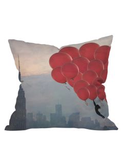 Maybe Sparrow Photography Floating Over The City Throw Pillow by DENY Designs