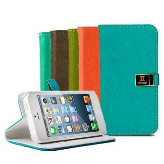 GMYLE (TM) Blue PU Leather Magnetic Wallet Flip Folio Case Cover Stand for Apple iPhone 5 / 5S / 5C (with 2 Card Slots): Cell Phones & Accessories