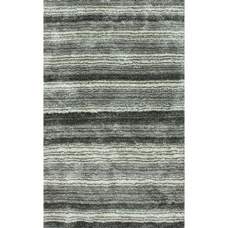 nuLOOM Handmade Striped Plush Shag Rug (5' x 8') Nuloom 5x8   6x9 Rugs