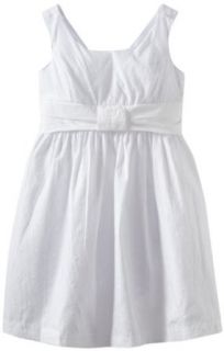 A.B.S. by Allen Schwartz Girls 7 16 Eyelet Dress, White, 16: Clothing