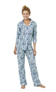 BedHead Pajamas for Women, Eiffel Tower, Aqua/Purple (Small) Pants Pajamas Sets