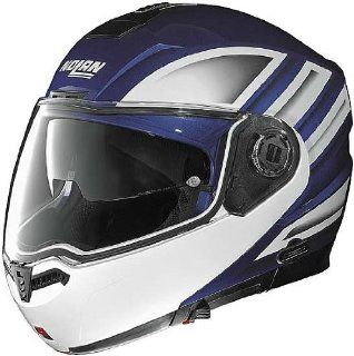 Nolan N104 Voyage N Com Flip Up/Modular Motorcycle Helmet   Blue/White/Black, Small Automotive