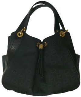 Michael Kors Purse Handbag Ludlow Large Shoulder Monogram Tote Black/Black/Black: Bolsos Michael Kors Women: Shoes