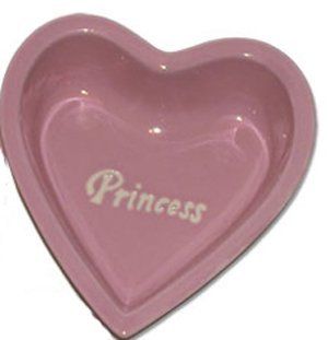 Princess of Pets Pink Heart Shaped Dog/Cat Bowl   6.25" by Petrageous Designs  Food Bowls  Kitchen & Dining