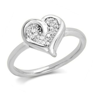 10 CT. T.W. Diamond Cluster Looping Heart Ring in Sterling Silver