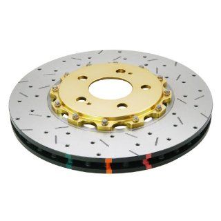 DBA DBA5069GLDXS 5000 Series XS Gold Hat Premium Cross Drilled and Slotted Front Vented Fully Assembled Disc Brake Rotor   2 Piece: Automotive