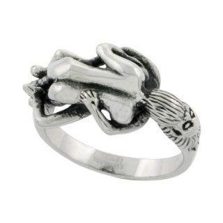 Surgical Steel Biker Ring Biker Love Making Couple 9/16 inch wide, sizes 9   15 Jewelry