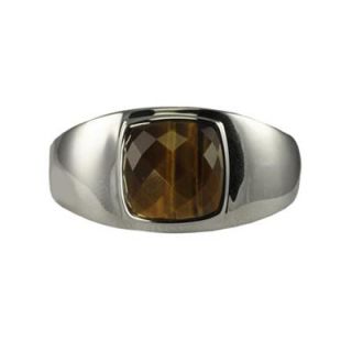 Mens 10.0mm Cushion Cut Tigers Eye Ring in Sterling Silver   Zales