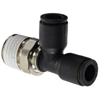 Legris 3103 56 14 Nylon & Nickel Plated Brass Push to Connect Fitting, Run Tee, 1/4" Tube OD x 1/4" NPT Male: Industrial & Scientific