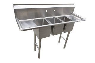 Stainless Small 3 Compartment Sink Convenience Store w (2) 12" DB 10x14 Bowls   Kitchen Sinks  