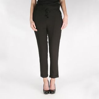 muus black drawstring trousers by the style standard
