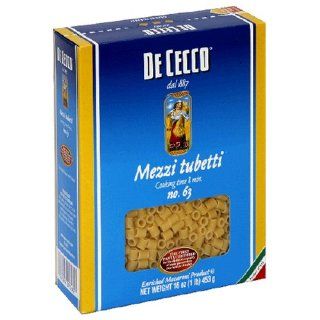 De Cecco Mezzi Tubetti, 16 Ounce Boxes (Pack of 5) : Italian Pasta : Grocery & Gourmet Food