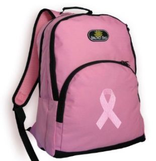 Pink Ribbon Backpack Pink Breast Cancer Support Travel School Bags: Clothing
