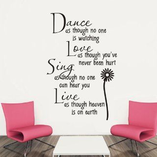 Newisland® 39"x59" XL Real Size Handcraft Exquisite Life Motto Dance Love Removable Wall Decor No Peeling Decals (Black) : Baby