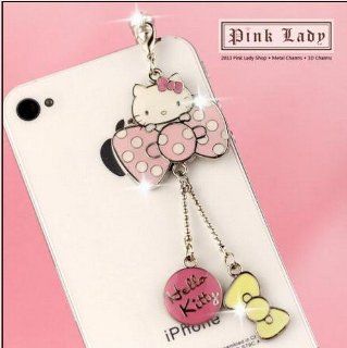ip476 Cute Hello Kitty Dust Proof Phone Plug Cover Charm For iPhone Smart Phone Cell Phones & Accessories