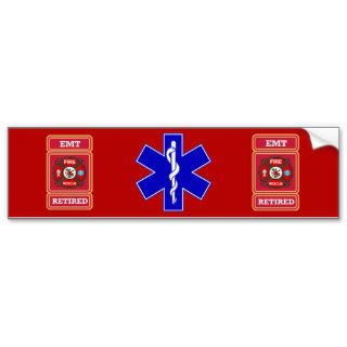 EMT Retired Maltese Cross Shield Bumper Stickers