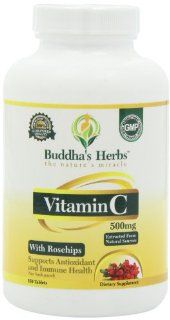 Buddha's Herbs Vitamin C (500 mg) with Rose Hips,250 Tablets: Health & Personal Care