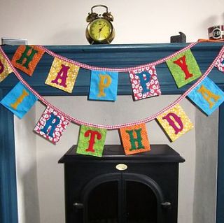 'happy birthday' bunting by zigzag bunting