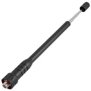 Black Rubber UHF 400 470MHz Walkie Talkie Radio Retractable Screw On Antenna: Cell Phones & Accessories
