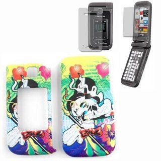 Hard Plastic Snap on Cover Fits Samsung U750 Alias 2 Magician Skull + LCD Screen Protective Film Verizon: Cell Phones & Accessories